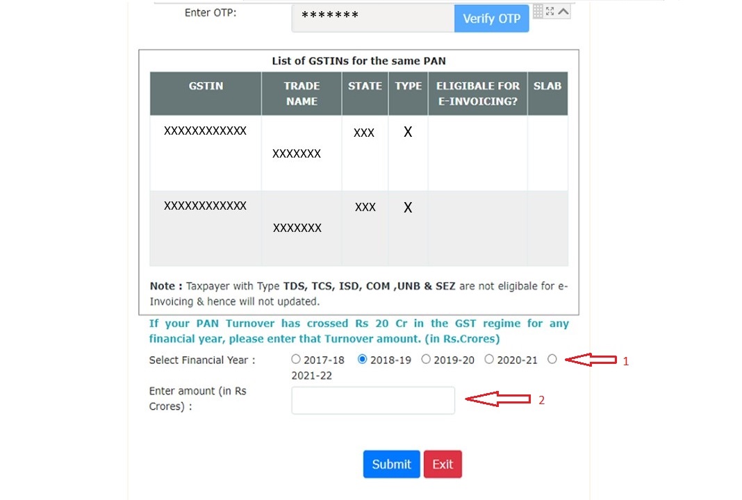 details of e-invoice generate